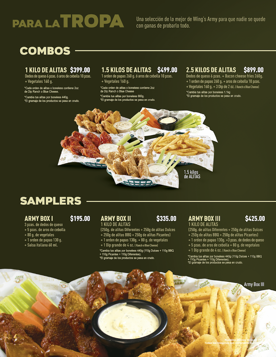 Wings Army Sonata Menu - Image 2