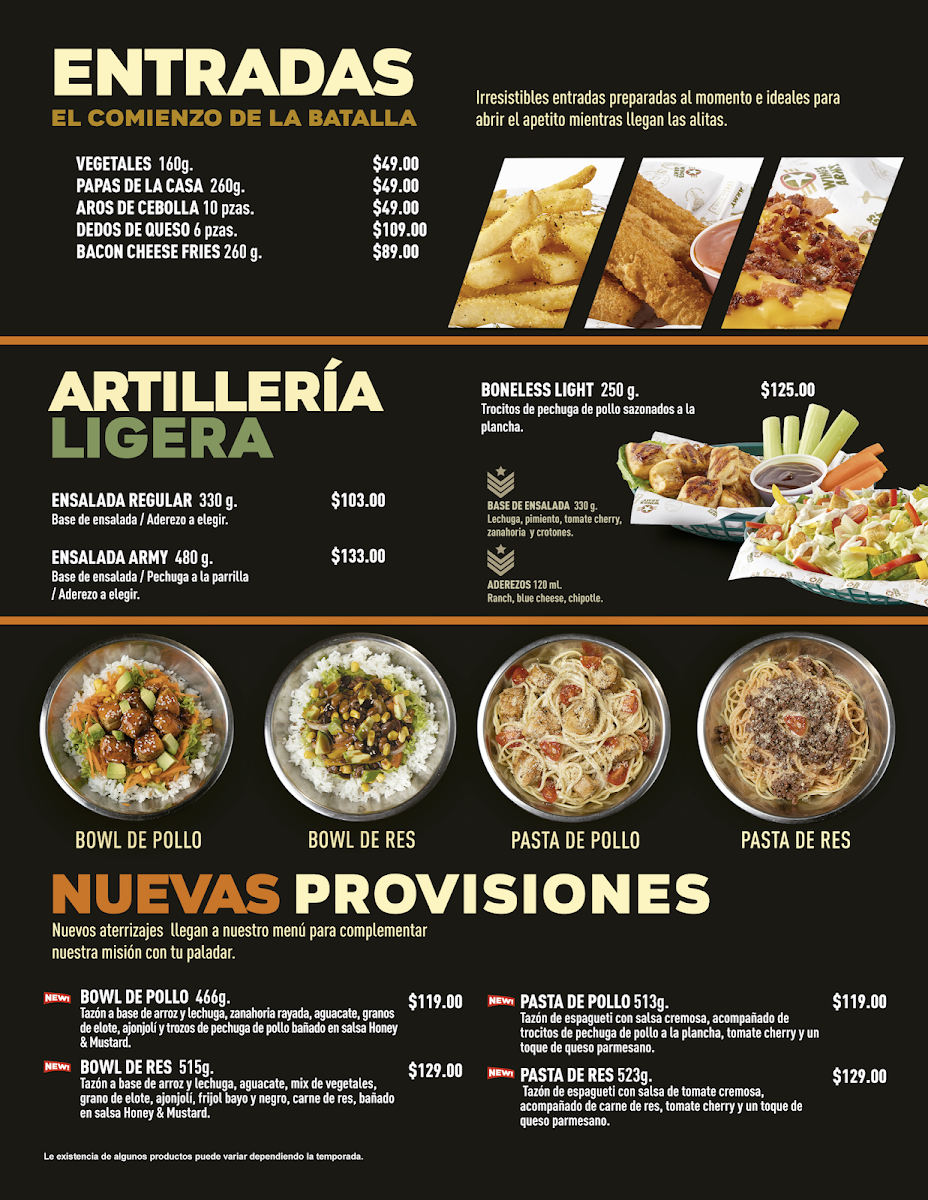 Wings Army Sonata Menu - Image 5
